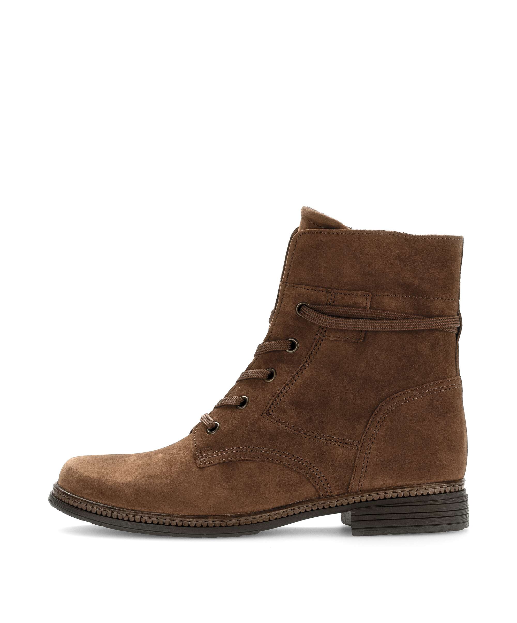 Enkellaarsjes met veter Suède bruin Gabor