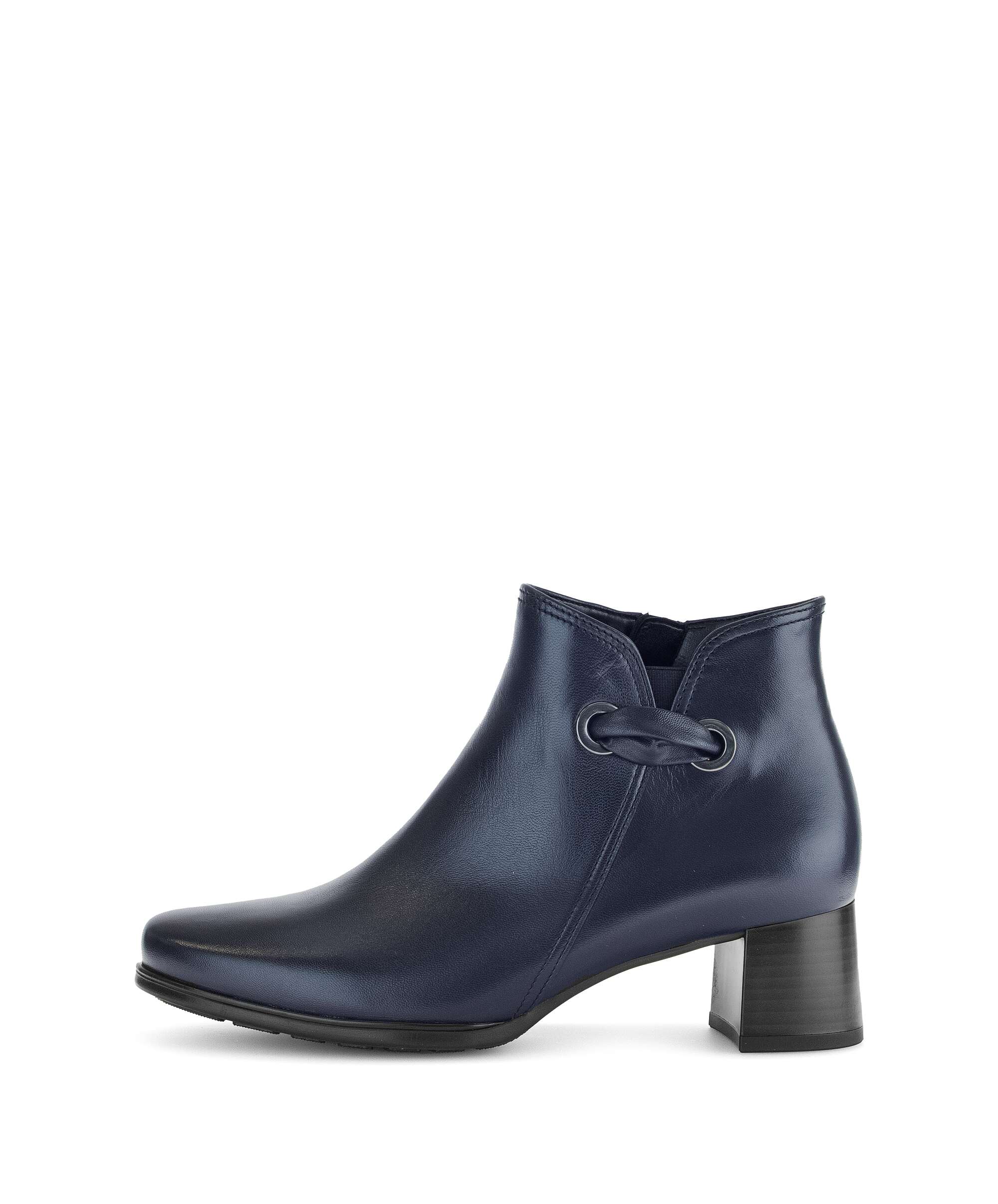Gabor Lederstiefel Blau Glattleder Gabor Damen Leder Stiefelette Blau