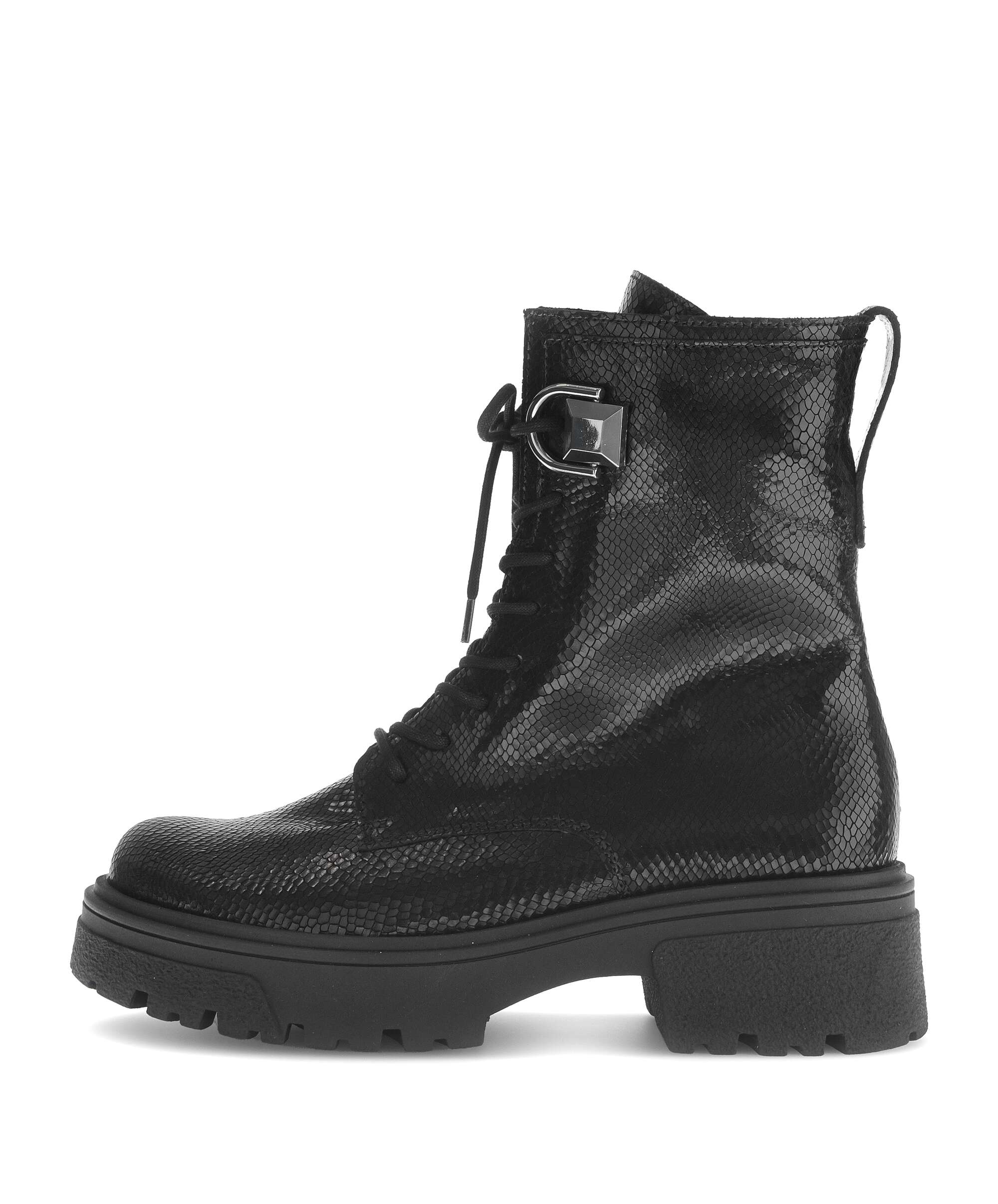Biker Boots Leder Reptiloptik schwarz Gabor