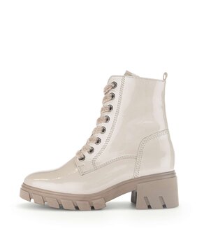 Lace-up ankle boot beige