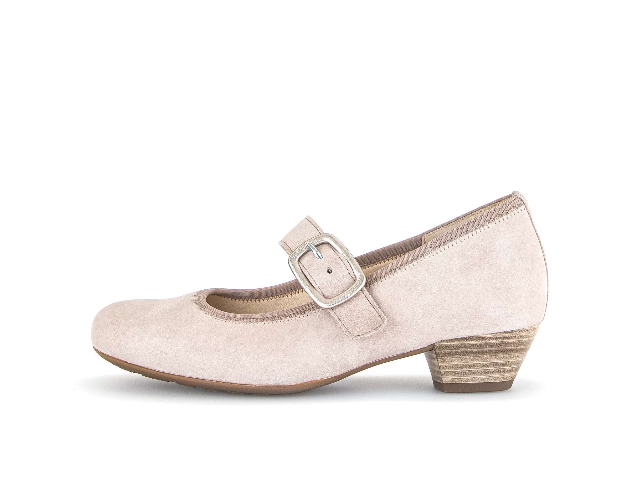 suede pumps beige pumps met bandje