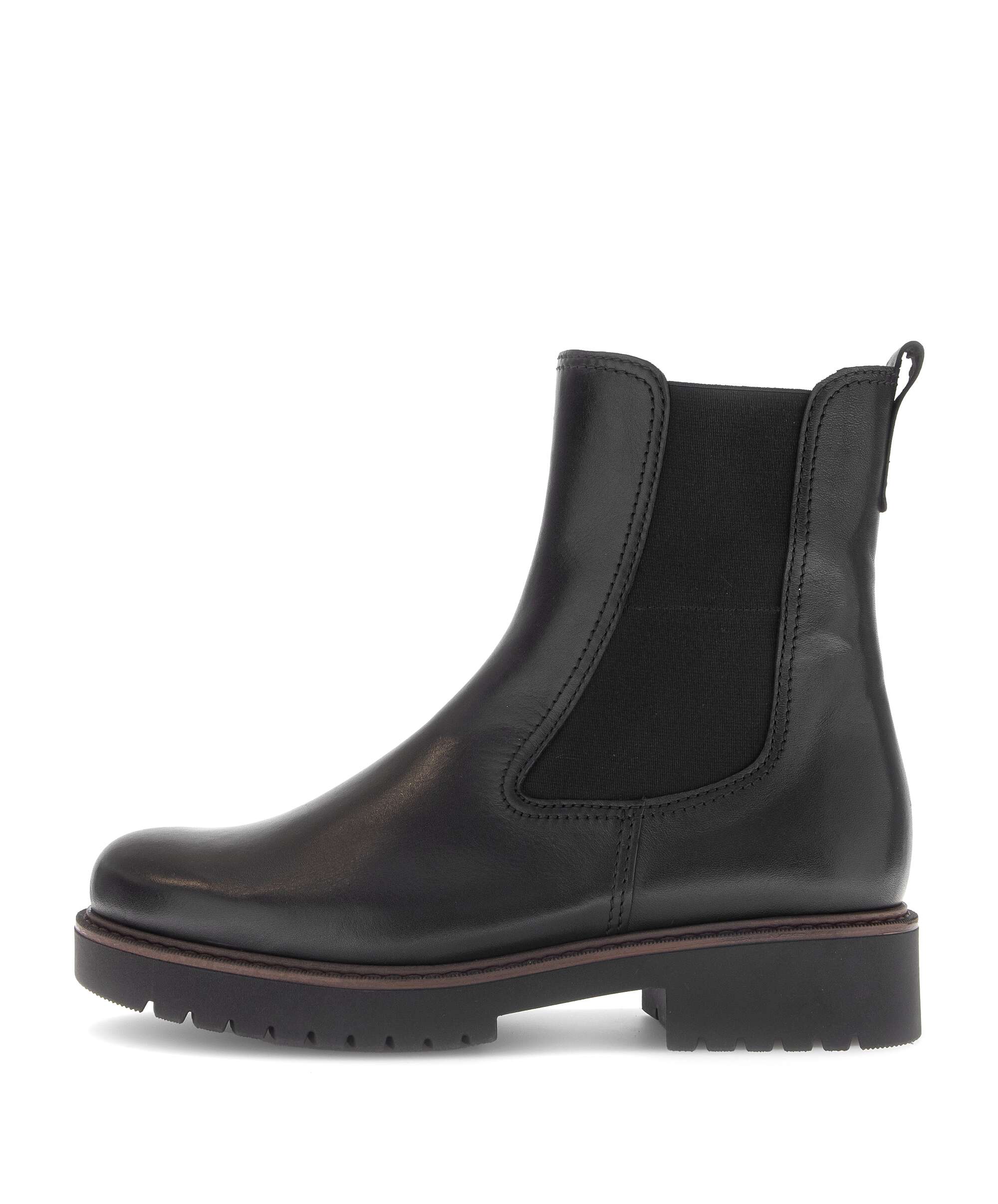 chelsea boots schwarze lederstiefel plateau