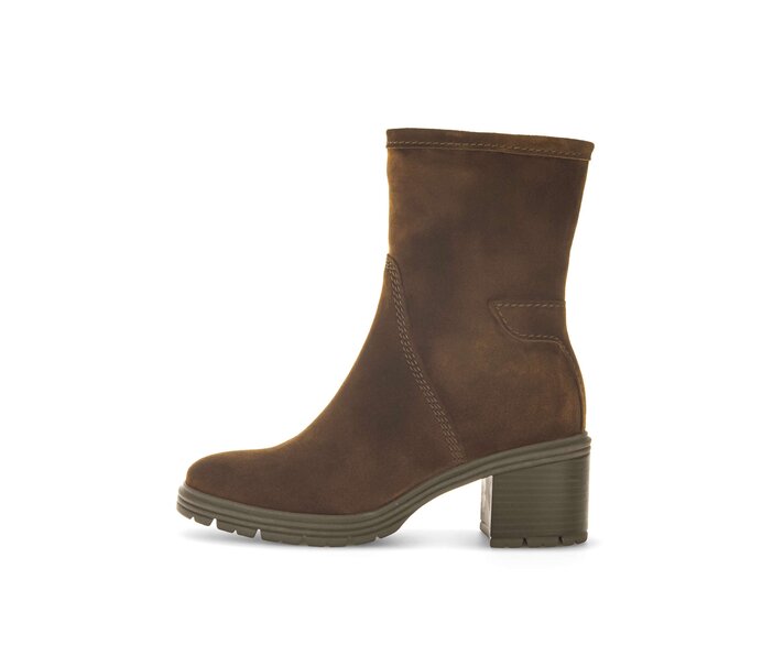 Gabor Damen Stiefel Aus Rauleder - Eleganter Schaftstiefel Mit Blockabsatz, Braun, 6 Cm Absatz