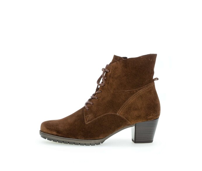 Enkellaarsjes met veter 36.605.41 Suede bruin Gabor
