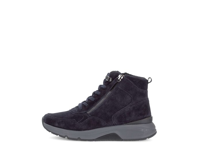 Enkellaarsjes met veter blauw #0