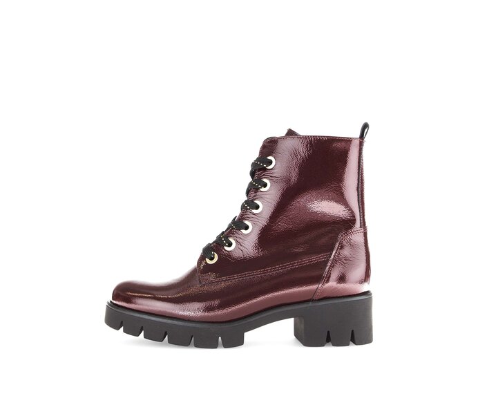 Enkellaarsjes met veter 51.711.95 Lakleer rood Gabor