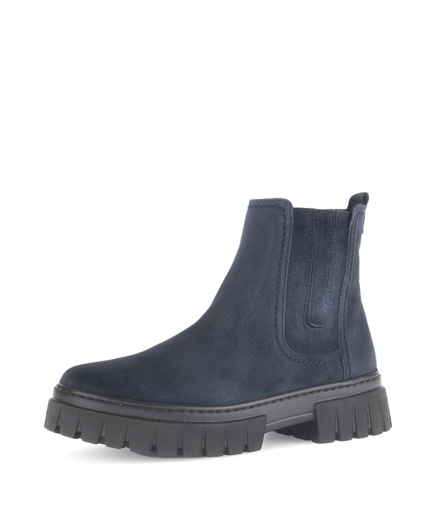 Gabor Damen Stiefeletten Ankle Boots Blau Chelsea Boot Rauleder