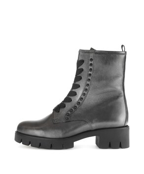 Schnürstiefelette silber