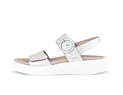 Sandalo con plateau argento