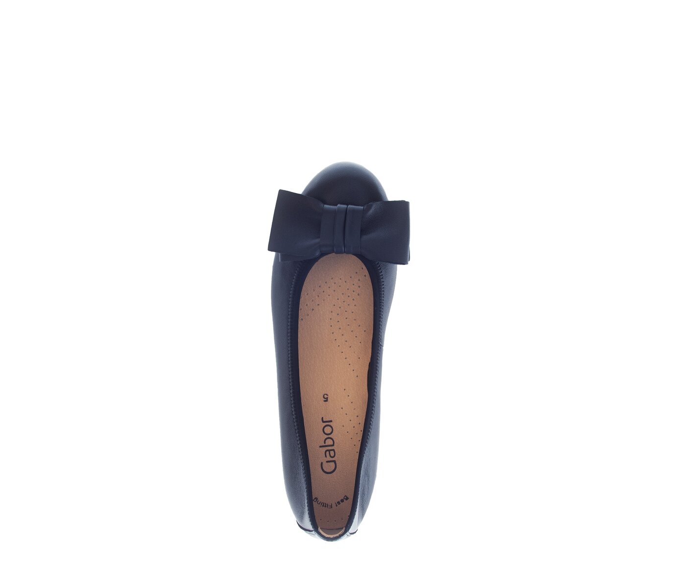 Elegante ballerina 64 125 26 Glad leer blauw Gabor