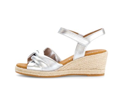 Sandalo con zeppa argento