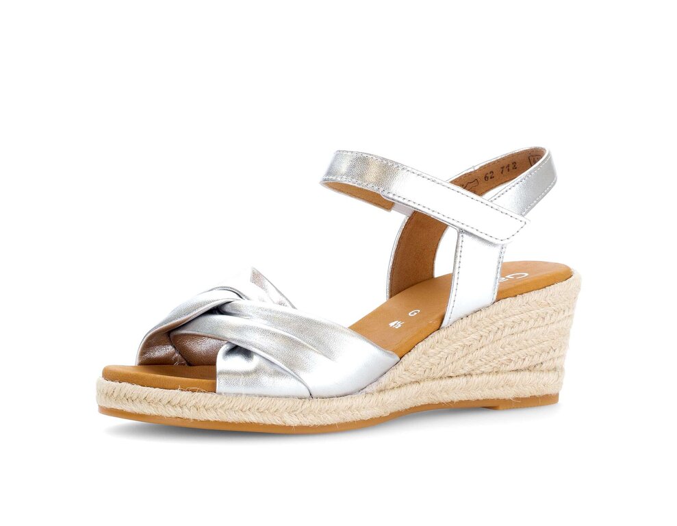 Gabor Sandales Compensées Femme - Confort Largeur G/H, Talon 4cm, Velcro