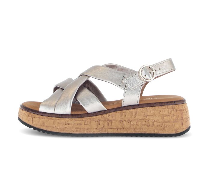 Sandale met plateauzool goud #0