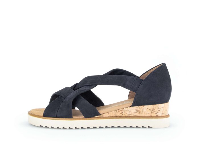 Sandaleno met sleehak blauw #0