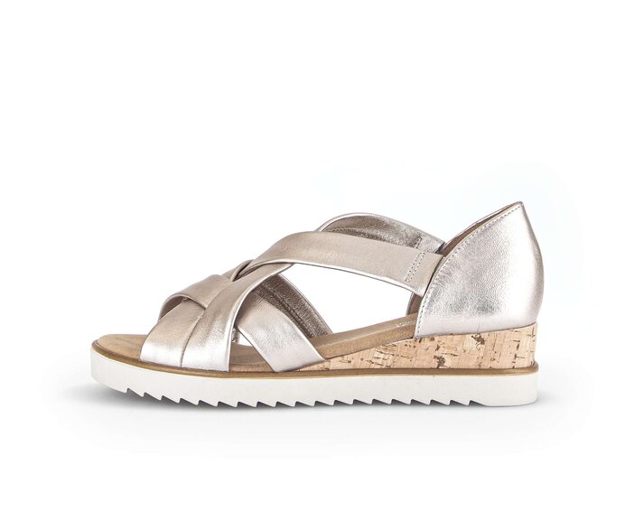 Sandaleno met sleehak goud #0