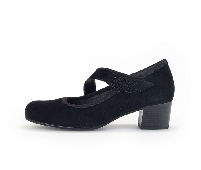 Pumps med ankelrem svart #0