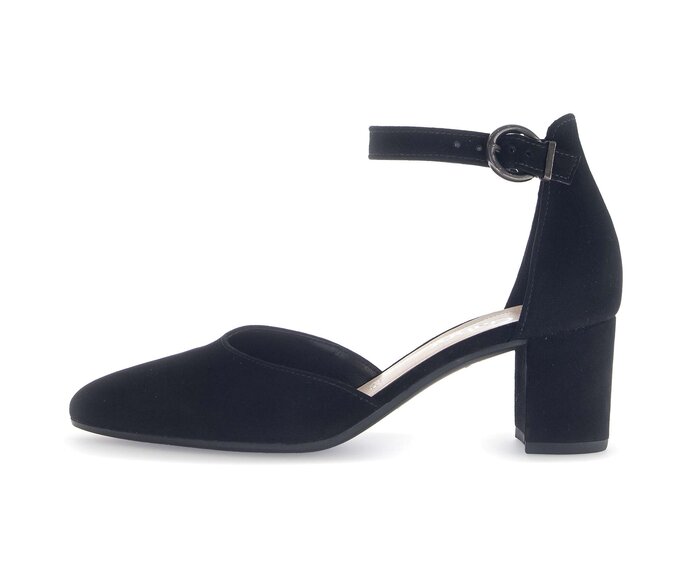 Pumps med ankelrem svart #0