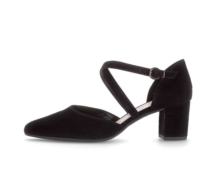 Pumps med ankelrem svart #0