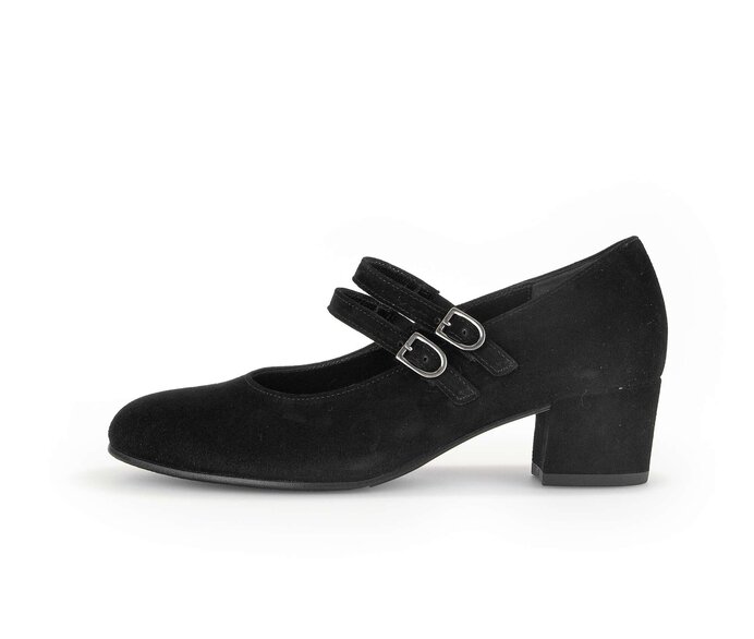 Pumps med ankelrem svart #0