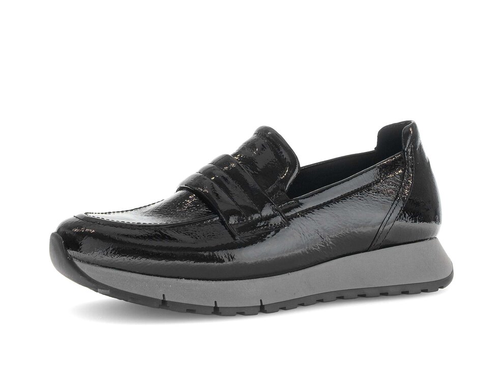 Slipper Lackleder schwarz Gabor