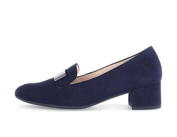 Mocassini con tacco blu