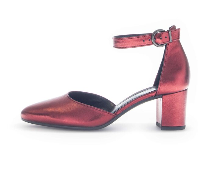 Décolleté con cinturino rosso #0