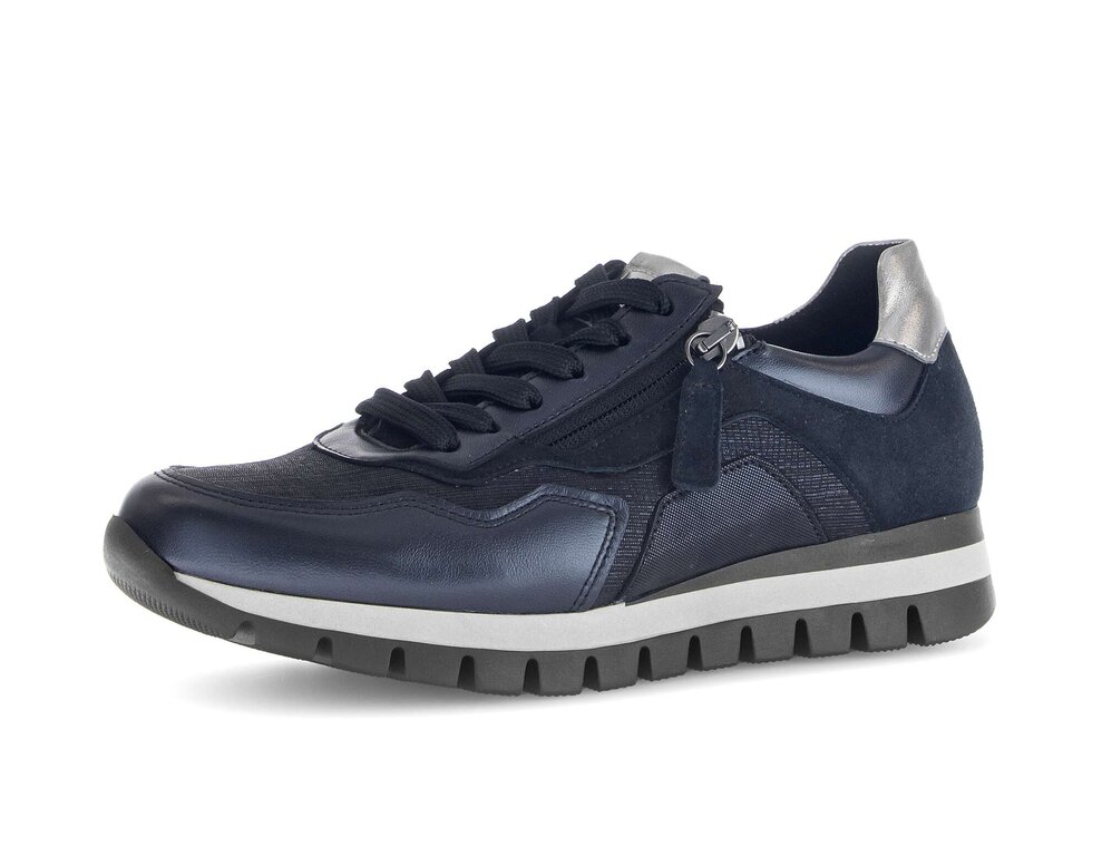 Sneaker low Materialmix Leder blau Gabor