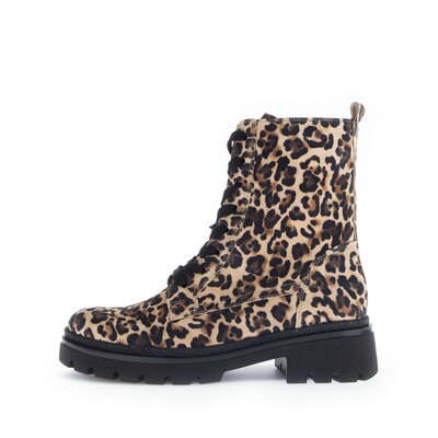 Schnürstiefelette beige