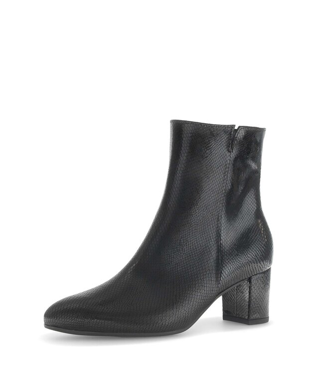 Elegante Stiefelette Leder Reptiloptik