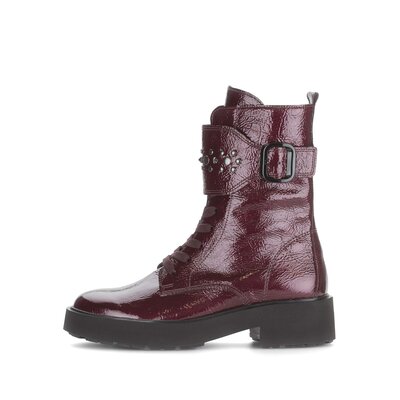 Schnürstiefelette rot