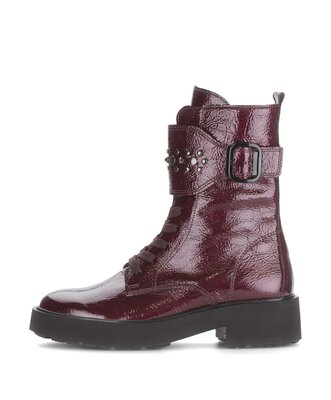 Schnürstiefelette rot