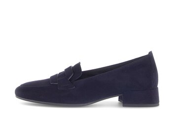 Mocassini con tacco blu