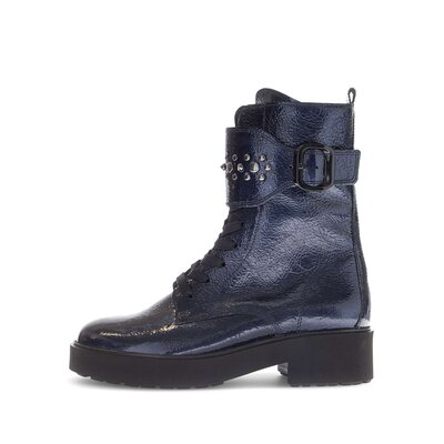 Schnürstiefelette blau