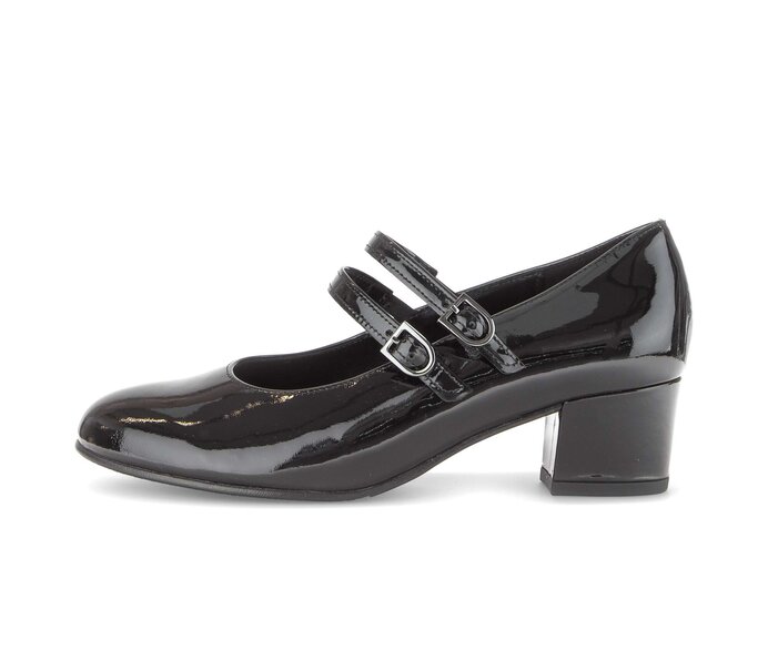 Pumps med ankelrem svart #0