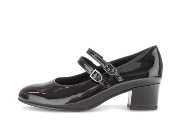 Pumps med ankelrem svart