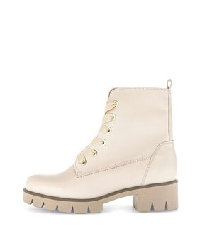 Stivaletto stringato crema