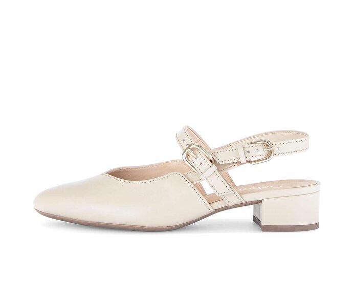 Escarpin à talon ouvert beige #0