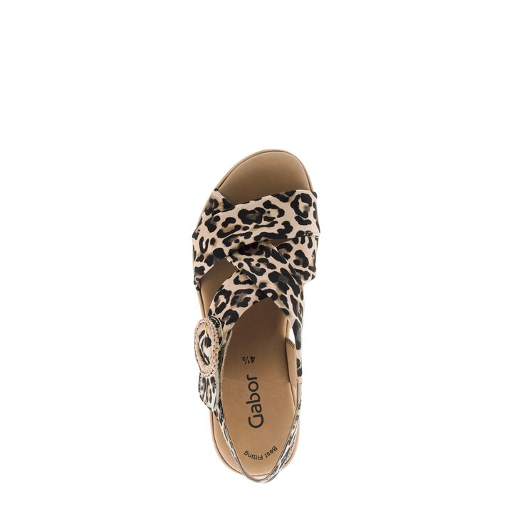 Sandale met plateauzool beige #5