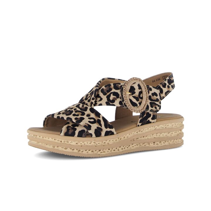 Sandale met plateauzool beige #2