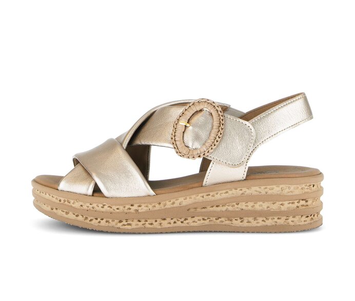 Sandale à plateforme or #0