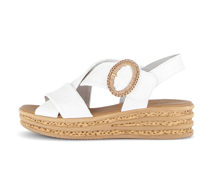 Sandale à plateforme crème #0