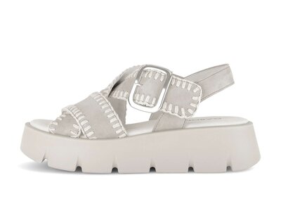 Sandalo con plateau beige