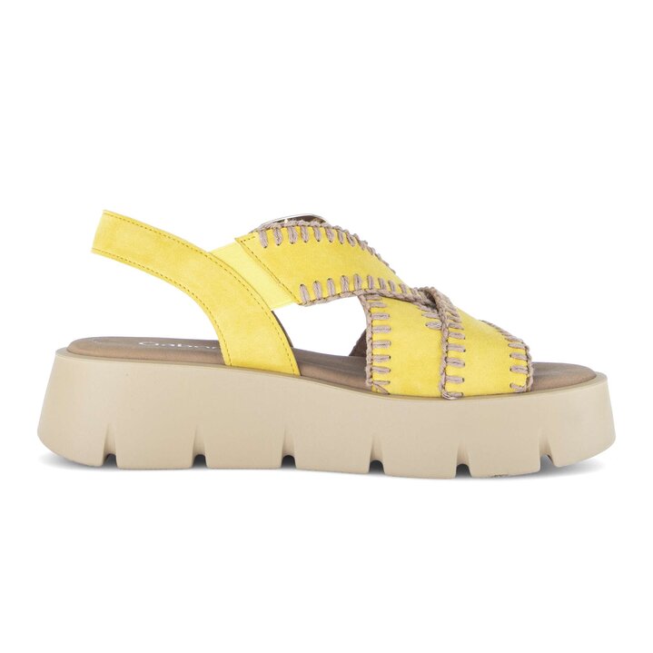 Sandale à plateforme jaune #1
