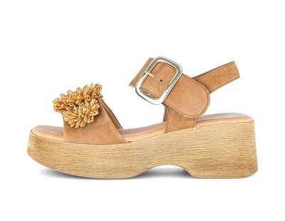 Sandal met riempjes bruin