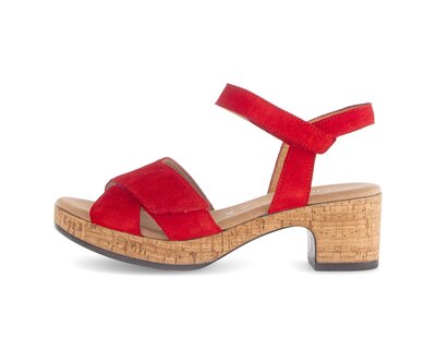 Sandalo con plateau rosso