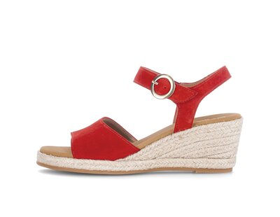 Sandalo con zeppa rosso