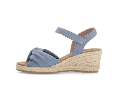 Sandalo con zeppa blu