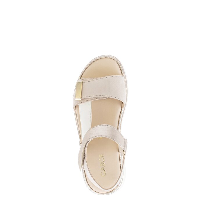 Sandalo con plateau beige #5