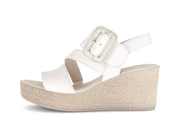 Sandales compensées crème