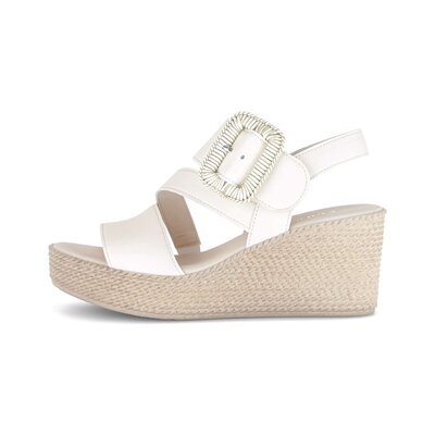 Sandaleno met sleehak crème